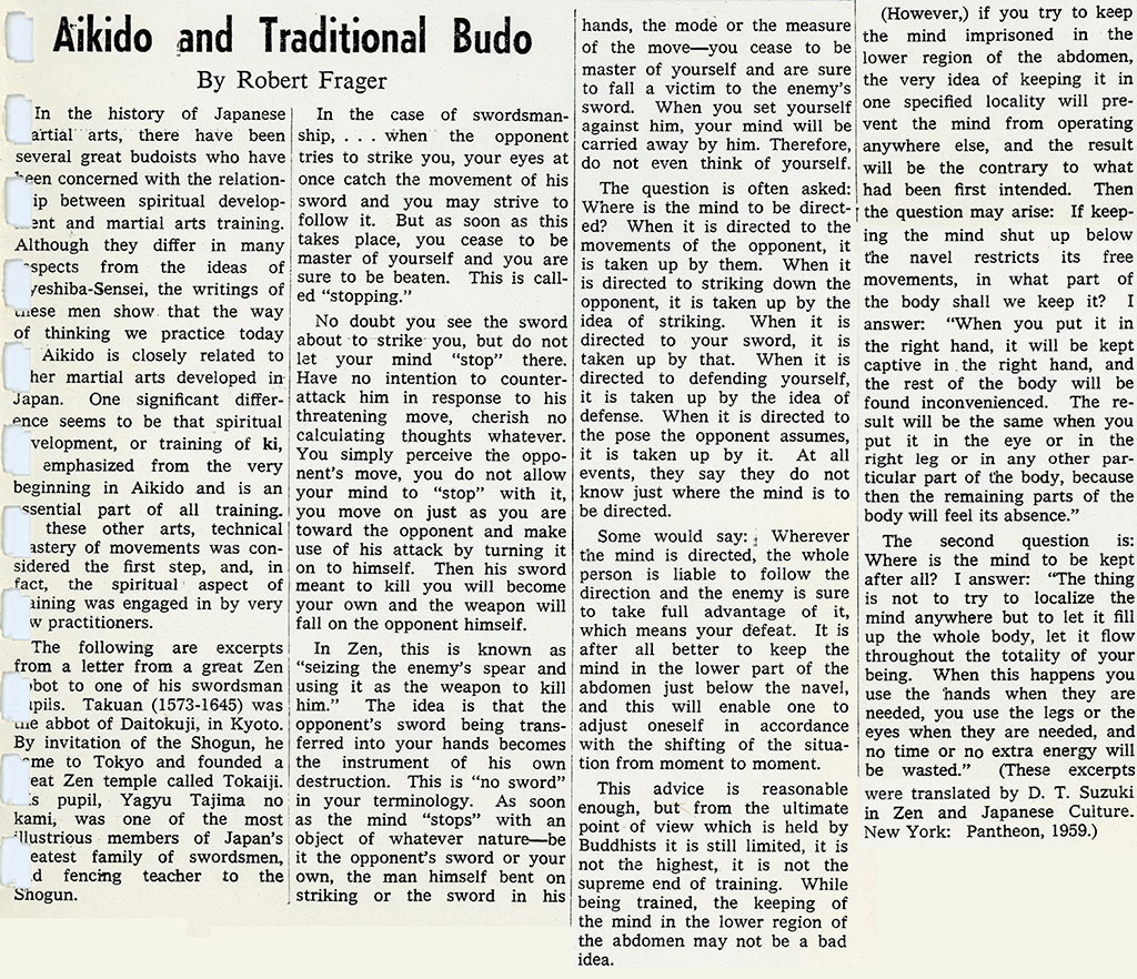 aikido shinbun aikido and traditional budo september 1967 s
